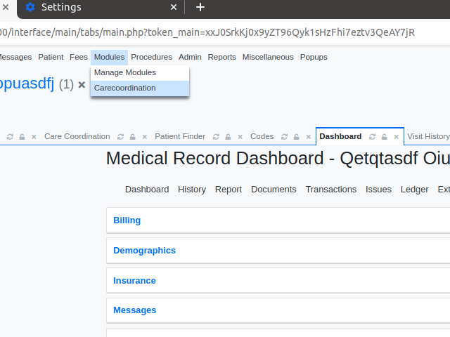 Step 1: Go to Modules -> Carecoordiation